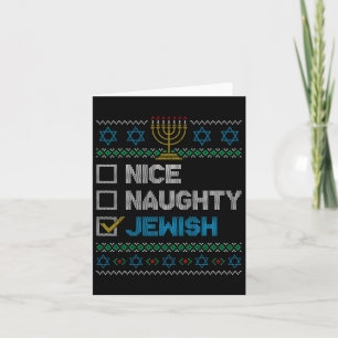 Nice Naughty jüdischen Ugy Weihnachten Sweater Fun Karte