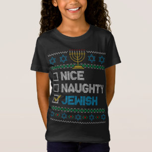Nice Naughty jüdischen Ugy Weihnachten Sweater Fun T-Shirt