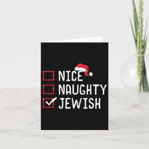 Nice Naughty jüdischen Weihnachtsliste Karte