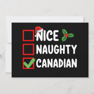 Nice Naughty kanadischen Weihnachtsfeiertag Einladung