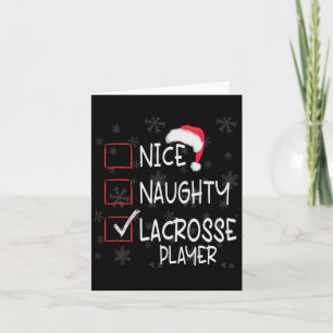 Nice Naughty Lacrosse Player List Weihnachten Karte