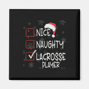 Nice Naughty Lacrosse Player List Weihnachten Magnet