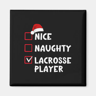Nice Naughty Lacrosse Player List Weihnachten Magnet