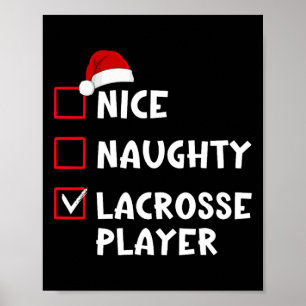 Nice Naughty Lacrosse Player List Weihnachten Poster