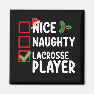 Nice Naughty Lacrosse Player Weihnachtsliste Magnet