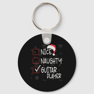 Nice Naughty Lead Guitar Spielerliste Weihnachten Schlüsselanhänger