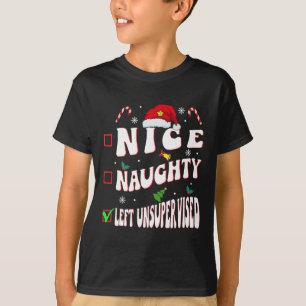 Nice Naughty Links unbeaufsichtigt Familie Christm T-Shirt