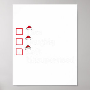 Nice Naughty Links unbeaufsichtigt Niedliche Weihn Poster