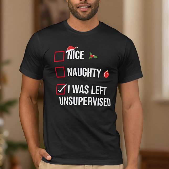 Nice Naughty Links unbeaufsichtigt Weihnachten T-Shirt (Von Creator hochgeladen)