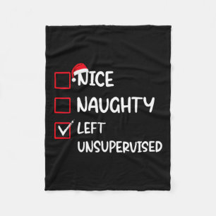 Nice Naughty Links unbeaufsichtigt Weihnachtsliste Fleecedecke