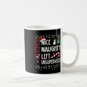 Nice Naughty Links unbeaufsichtigt Weihnachtsliste Kaffeetasse