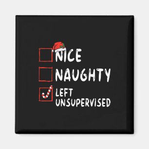 Nice Naughty Links unbeaufsichtigt Weihnachtsliste Magnet