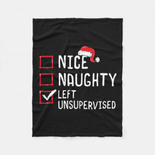 Nice Naughty Links unbeaufsichtigte Weihnachtslist Fleecedecke