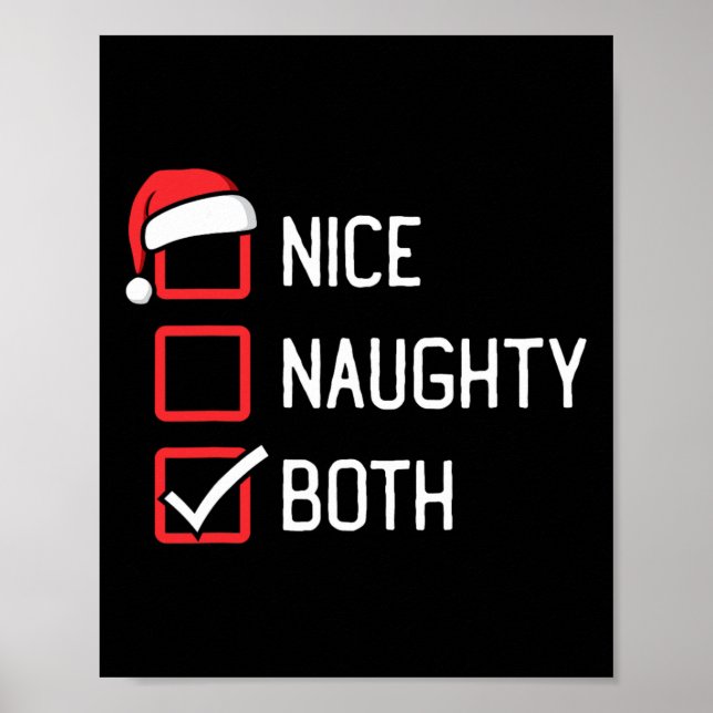 Nice Naughty List Beide Weihnachten Poster (Vorne)