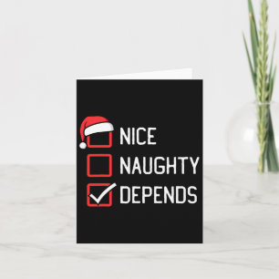 Nice Naughty List hängt von Weihnachten Karte