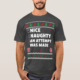 Nice Naughty List hässlich Weihnachtsdesign ein Ve T-Shirt