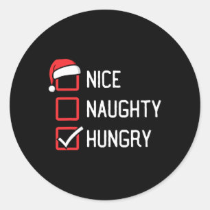 Nice Naughty List Hungerfestungen Runder Aufkleber