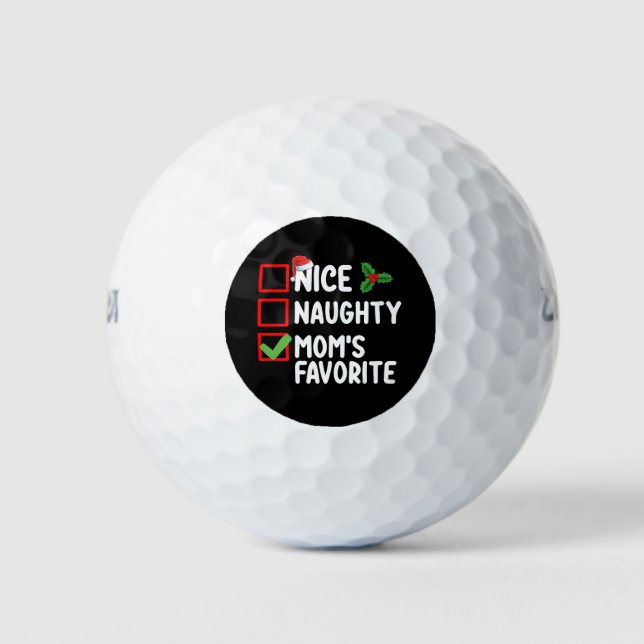 Nice Naughty Mama Lieblingsweihnachtsfamilie Golfball (Vorderseite)
