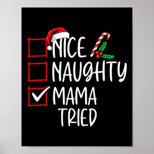 Nice Naughty Mama Triest Weihnachtsliste Weihnacht Poster