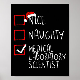 Nice Naughty Medical LaborScientist Christma Poster