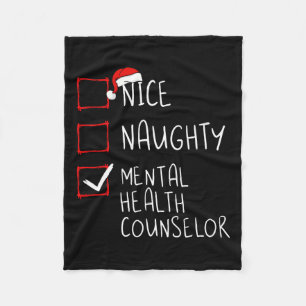 Nice Naughty Mental Health Counselor Weihnachten Fleecedecke