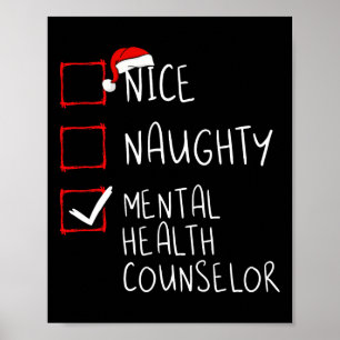 Nice Naughty Mental Health Counselor Weihnachten Poster