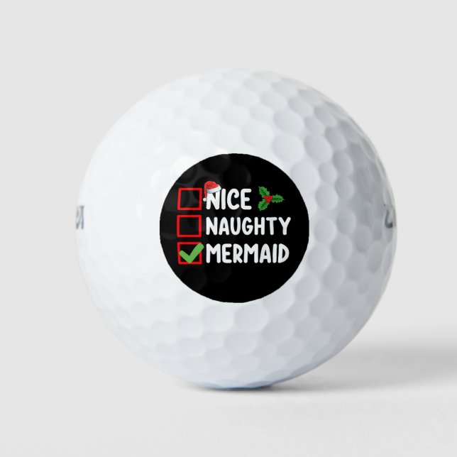 Nice Naughty Mermaid Weihnachtsfeiertag Golfball (Vorderseite)