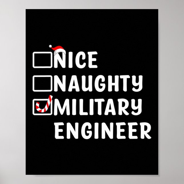 Nice Naughty Military Engineer Funny Christmas Eng Poster (Vorne)