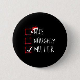 Nice Naughty Miller Weihnachtsliste Xmas Santa Cla Button