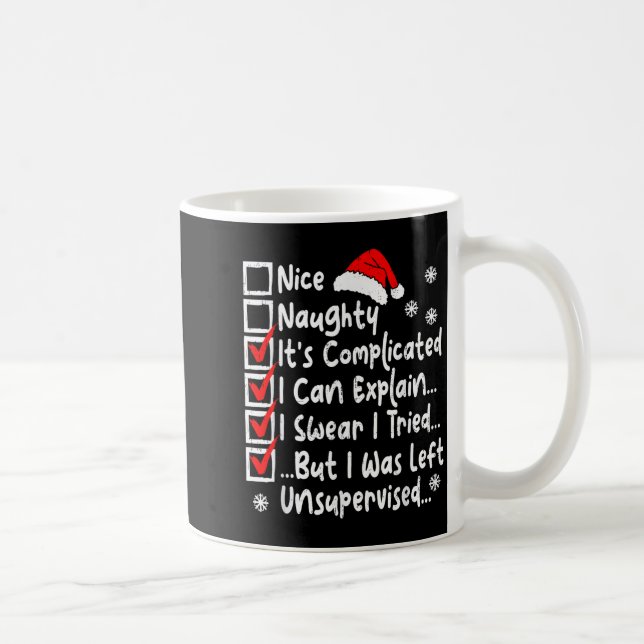 Nice Naughty Multi Checklist Funny Christmas List  Kaffeetasse (Rechts)