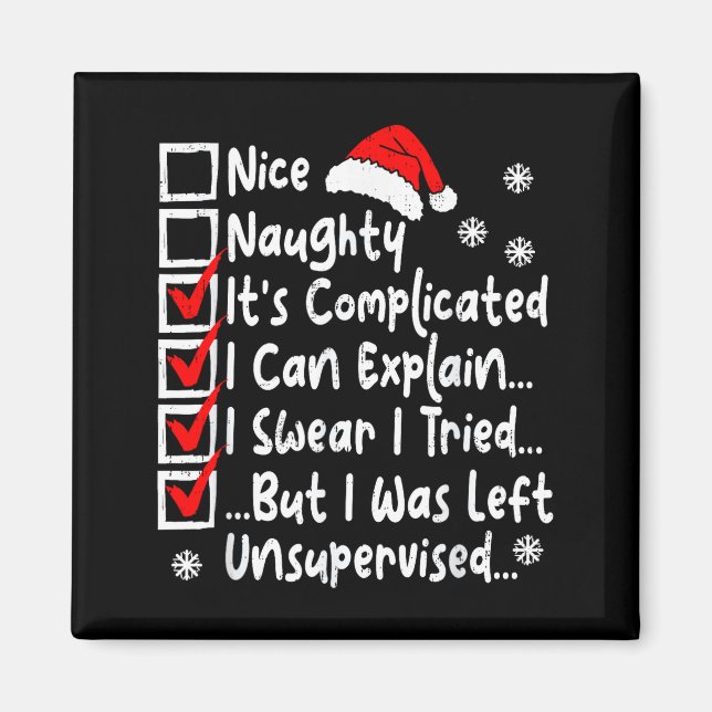 Nice Naughty Multi Checklist Funny Christmas List  Magnet (Vorne)