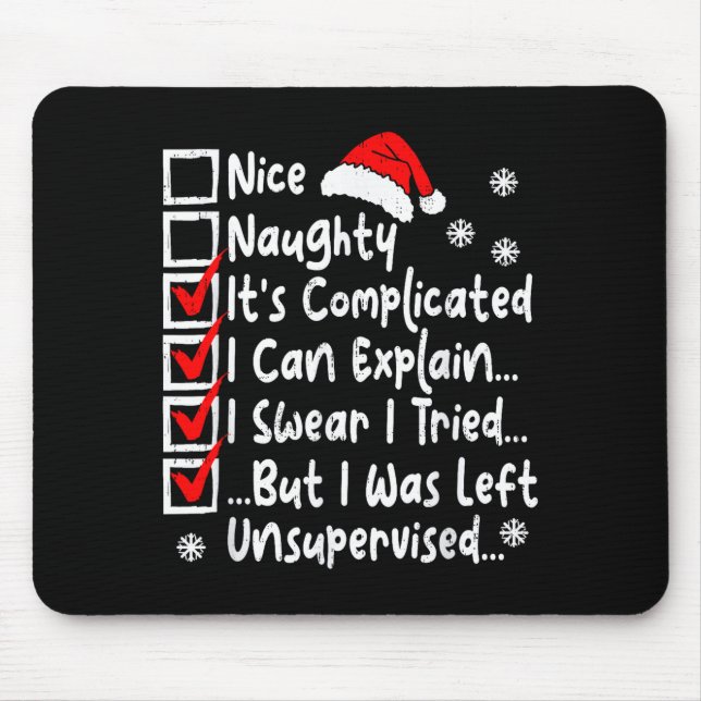 Nice Naughty Multi Checklist Funny Christmas List  Mousepad (Vorne)