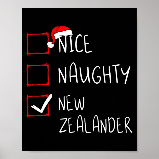 Nice Naughty New Zealander Christmas New Zealand H Poster (Vorne)