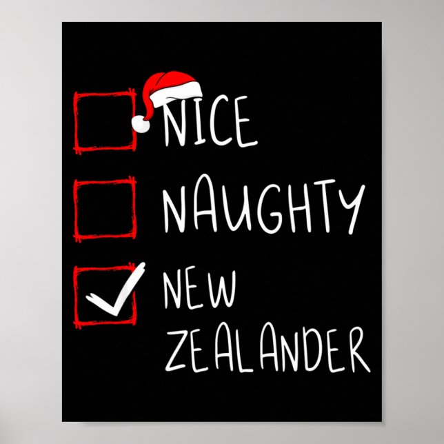 Nice Naughty New Zealander Christmas New Zealand H Poster (Vorne)