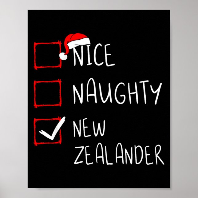 Nice Naughty New Zealander Christmas New Zealand H Poster (Vorne)