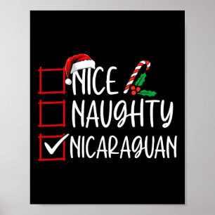Nice Naughty Nicaragua Weihnachtsliste Weihnachtsm Poster