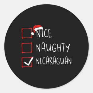 Nice Naughty Nicaraguan Weihnachten Nicaragua Heri Runder Aufkleber