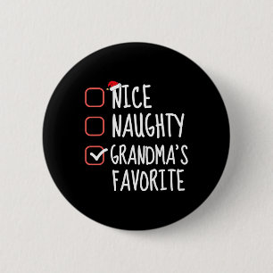 Nice Naughty Oma's Lieblings-Weihnachtsliste San Button