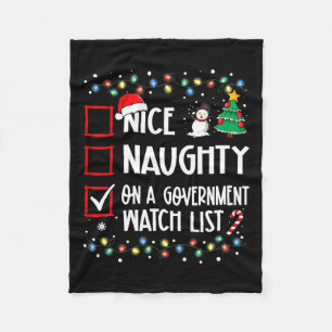 Nice Naughty on Government Watch List Weihnachten Fleecedecke