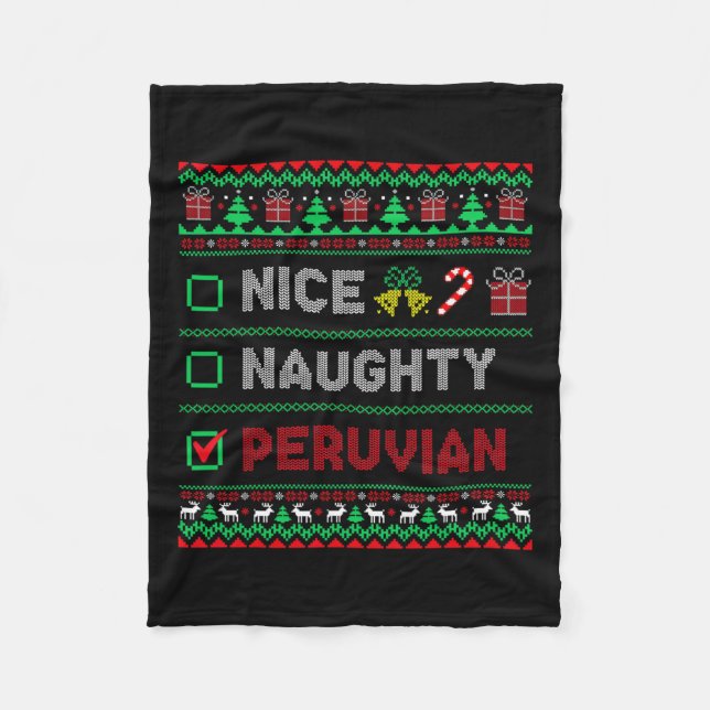 Nice Naughty Peruvian Christmas Checklist Peru Fleecedecke (Vorderseite)
