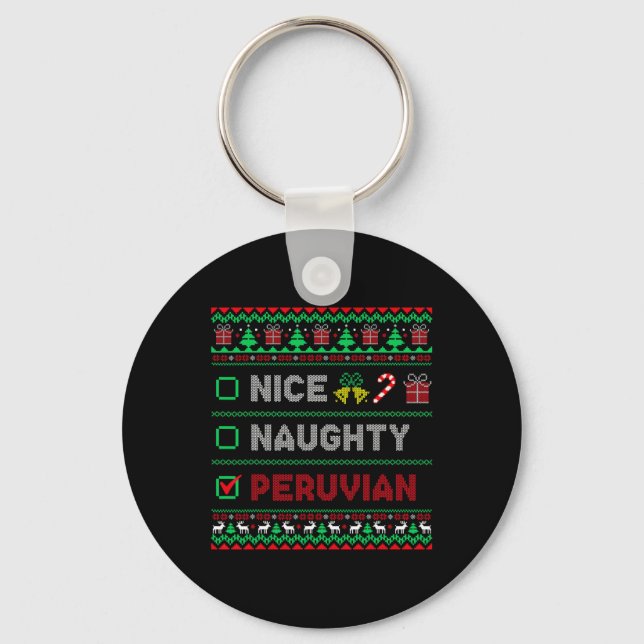 Nice Naughty Peruvian Christmas Checklist Peru Schlüsselanhänger (Vorderseite)