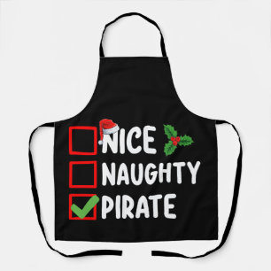 Nice Naughty Pirate Familie Matching Weihnachtslis Schürze