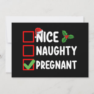 Nice Naughty Pregnty Weihnachtsliste Schwangerscha Einladung