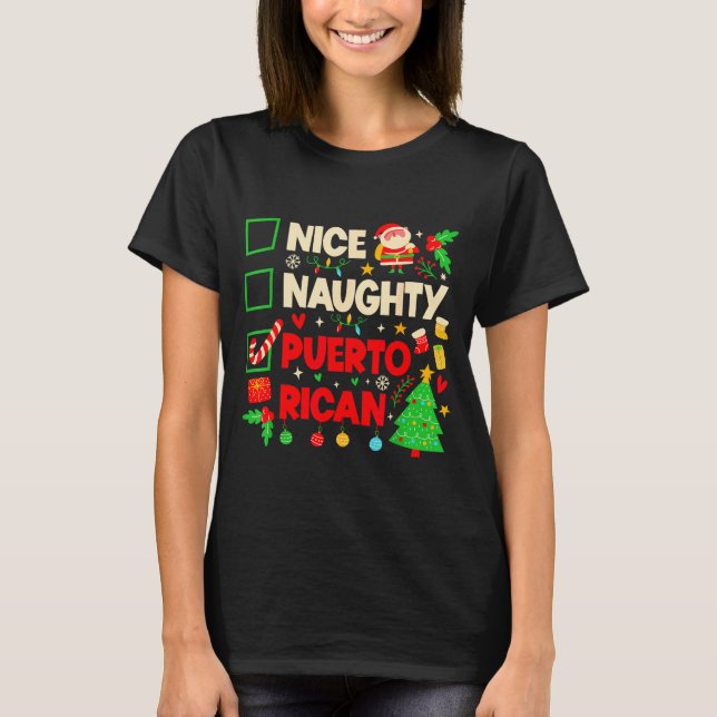 Nice Naughty Puerto Rican Puerto Rico Women Christ T-Shirt (Vorderseite)