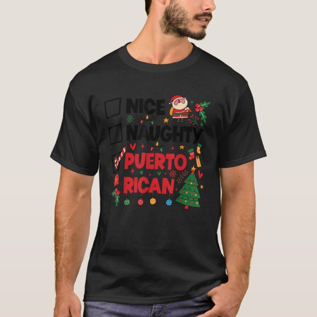 Nice Naughty Puerto Rican Puerto Rico Women Christ T-Shirt (Vorderseite)