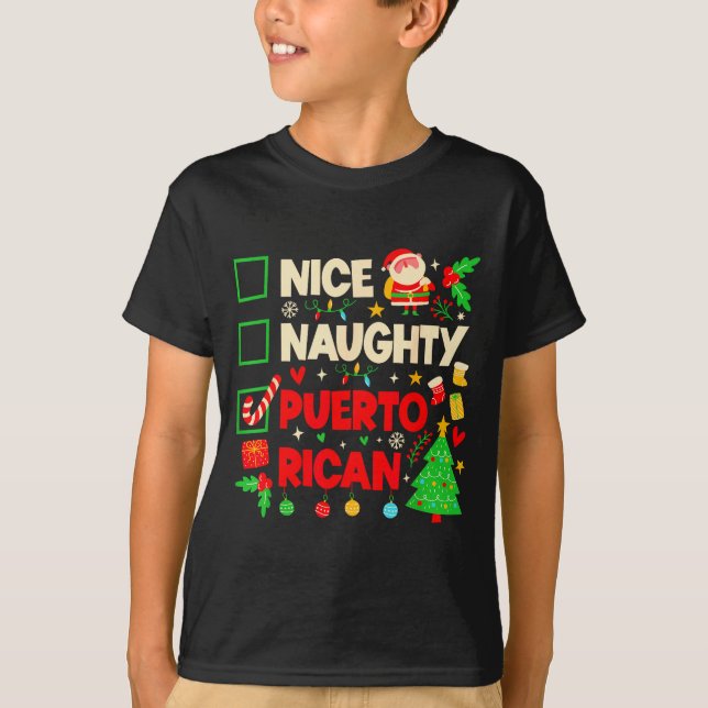 Nice Naughty Puerto Rican Puerto Rico Women Christ T-Shirt (Vorderseite)