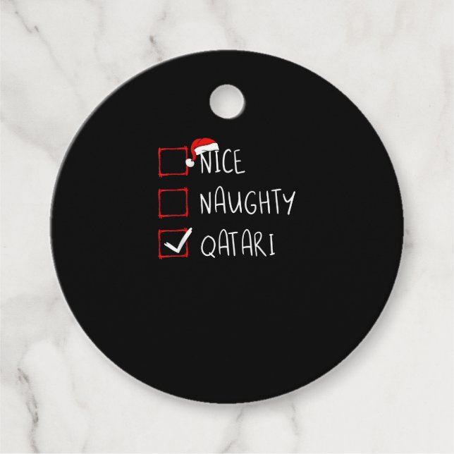 Nice Naughty Qatari Christmas Heritage Geschenkanhänger (Vorderseite)