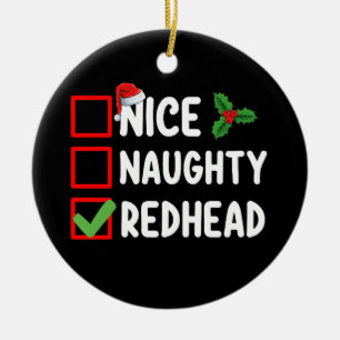Nice Naughty Redhead Familie Matching Christmas Li Keramik Ornament