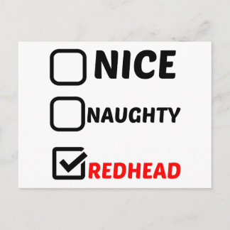 NICE NAUGHTY REDHEAD POSTKARTE