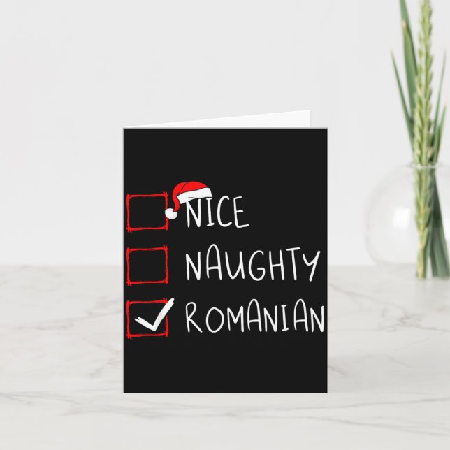 Nice Naughty Romanian Christmas Romania Heritage R Karte (Vorderseite)